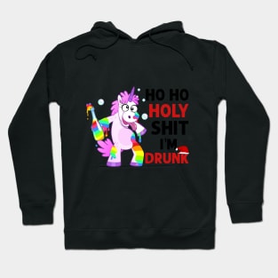 Ho Ho Ho Unicorn Drunk Funny T-Shirt Hoodie